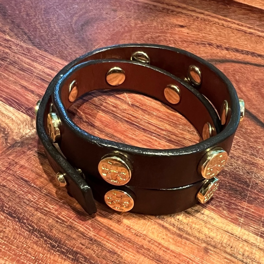 Tory Burch double wrap leather bracelet